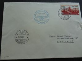 13.VII.43.,30 JAHRE ALPENFLUG; SONDERFLUGPOST;VOLLSTEMPEL ET
