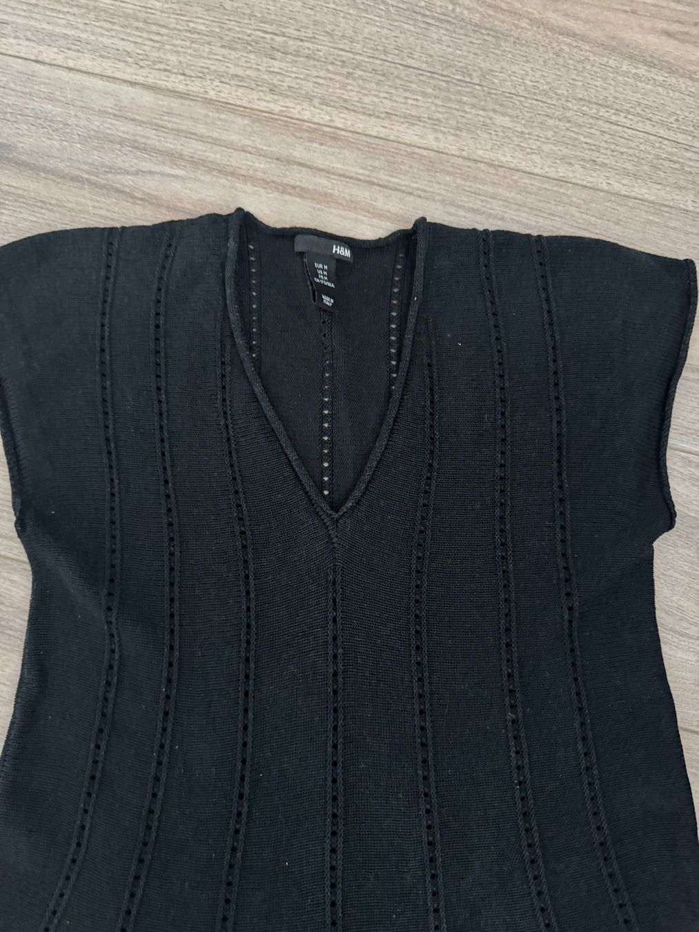 Top: H&M Strick Oberteil/Tunika schwarz Gr. M – Usato da Bonstetten venduto da VCLS 1