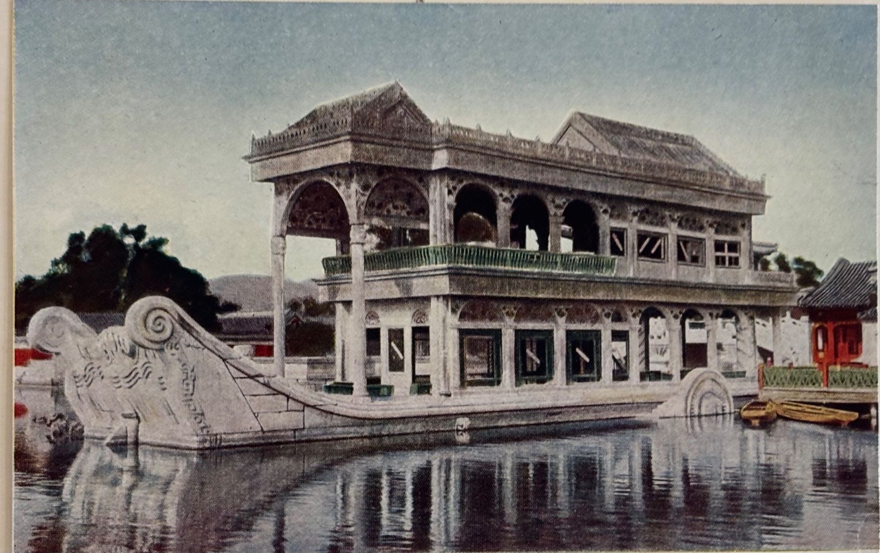 Cartoline postali: China, Das Marmorboot im Sommer Palast, 1951 – Usato da Frauenfeld venduto da Merk52