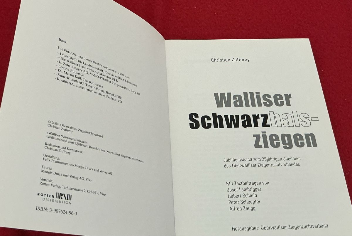 Libri: Walliser Schwarzhalsziegen - Christian Zufferey – Usato da Crans-Montana venduto da plainemorte 1