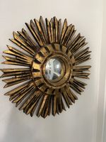 Vintage Sonnenspiegel Sunburst Mirror Gold Convex 