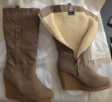 Damen Stiefel R's gefüttert Keilabsatz braun Grösse 40