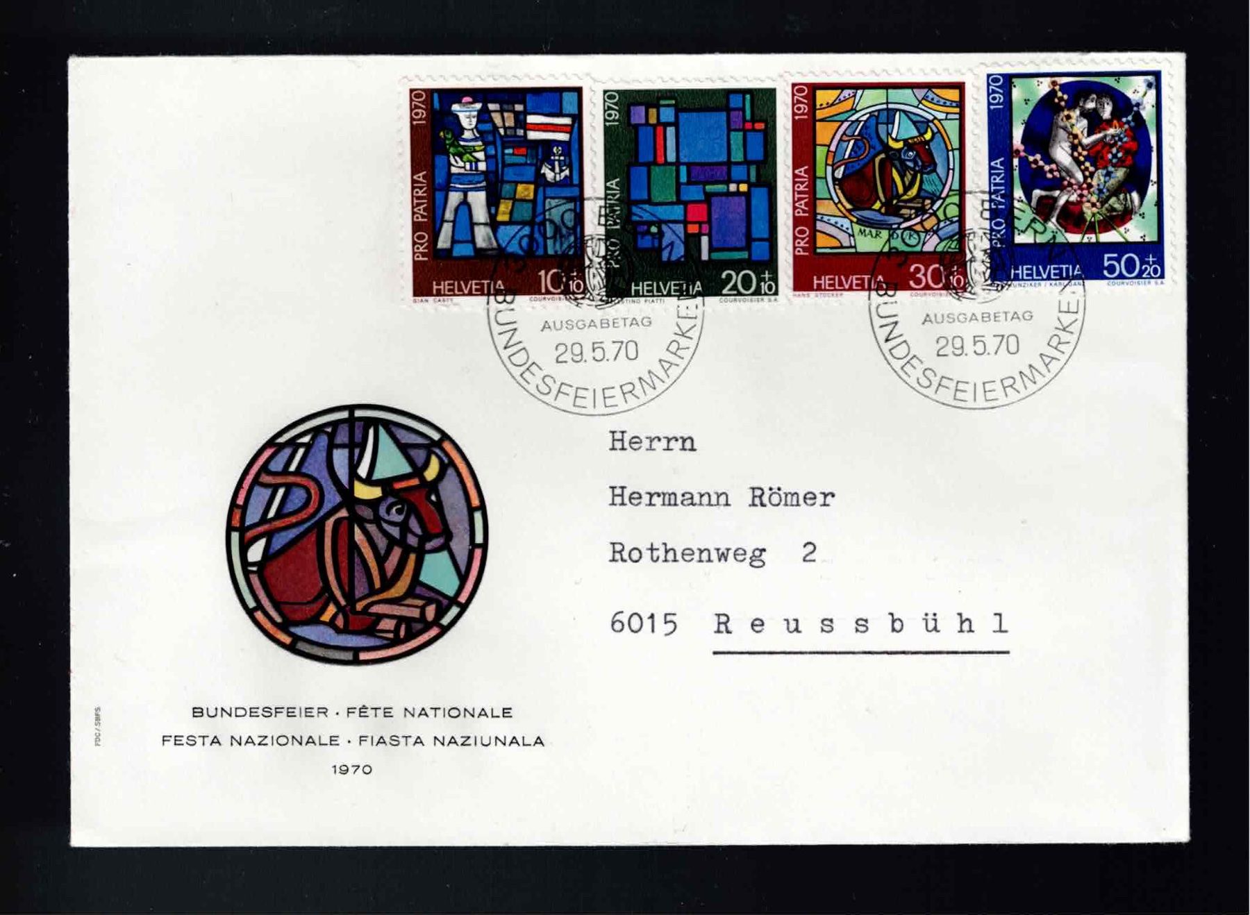 Tutti i francobolli: CH FDC Pro Patria Satz 1970 – Usato da Koblenz venduto da Markenhimmel