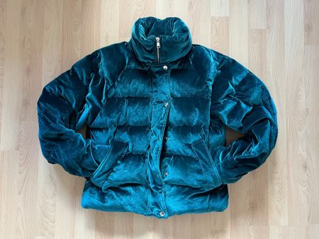 Puffer Jacket in Velvet-Optik, Gr. 34 - guter Zustand