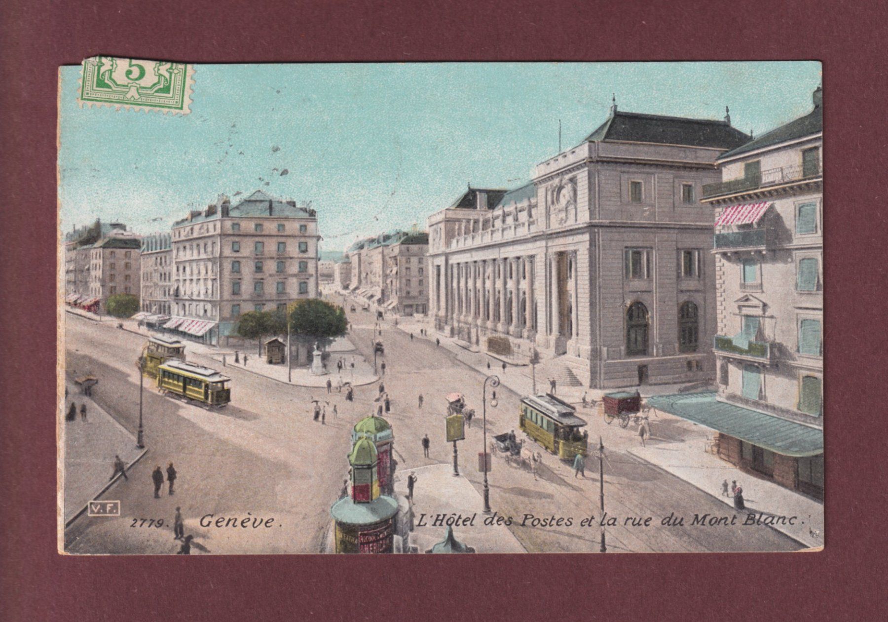 Cartoline postali: GENEVE - Hôtel des Postes - Tram - 1907 – Usato da Pully venduto da nicecards