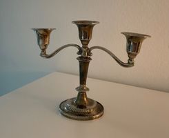 Eleganter Vintage Silberlegierter Kerzenhalter für 3 Kerzen