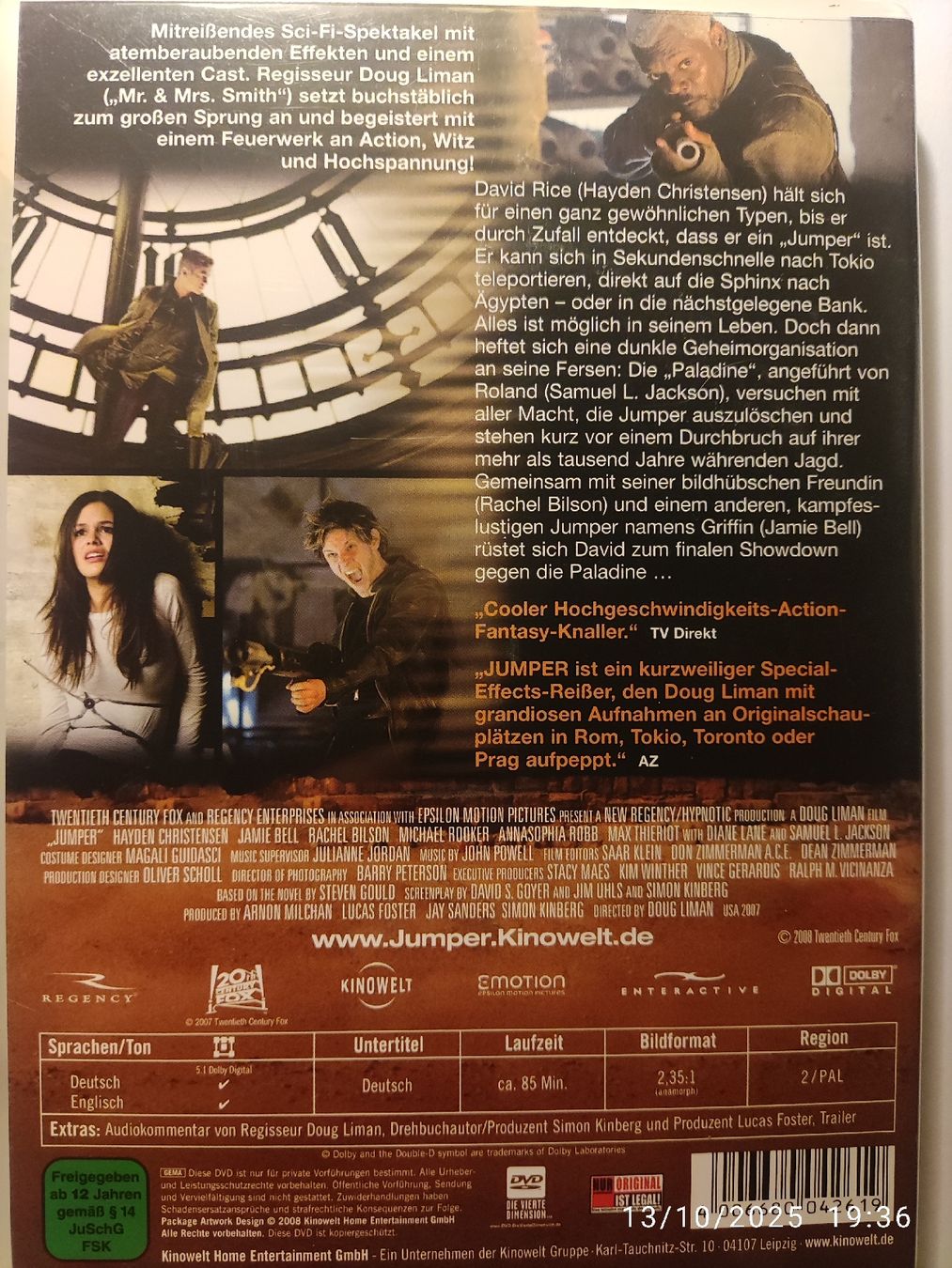 Tutti i DVDs: Jumper – Usato da Basel venduto da Alacant 1