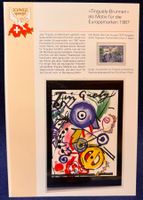 Tinguely signiert Postkarte Fasnachtsbrunnen Basel 1987