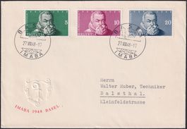 1948, W29+W30 +Nr.281, illustrierter Brief: Basel - Balsthal