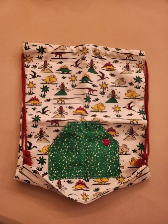 Dino Turnsack mit Fronttasche weiss/grün