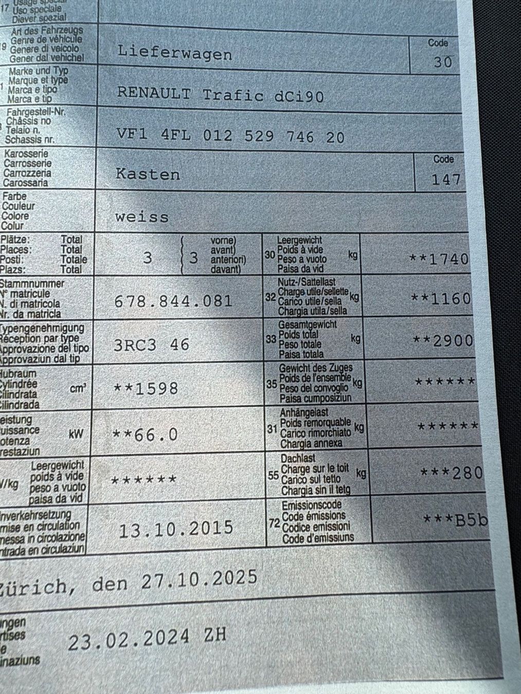 Renault Veicoli commerciali: Renault Trafic dci 90 (MO) – Usato da St. Gallen venduto da CityAuktion 6