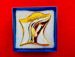Unikat Gold-Brosche Handarbeit, Vintage-Design Anstecknadel