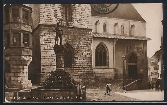 Ansichtskarten: AK Biel, Altstadt, Ring mit Brunnen – Gebraucht aus Berlin von bartko-reher