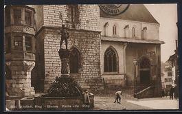AK Biel, Altstadt, Ring mit Brunnen