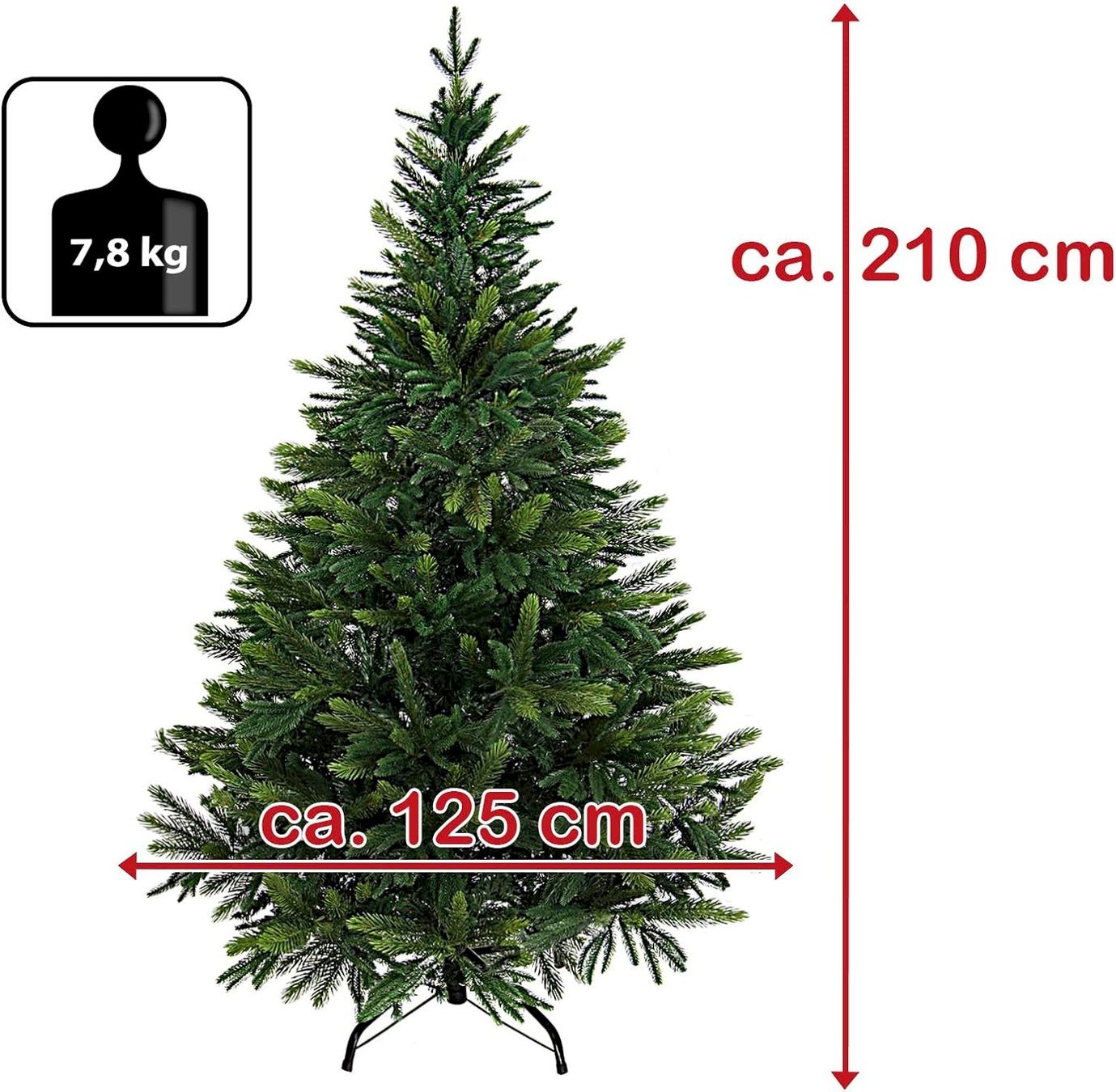 Tutte le decorazioni: Weihnachtsbaum 210cm PE/PVC Douglasie – Nuovo e nell'imballaggio originale da Bottighofen venduto da zaap 3