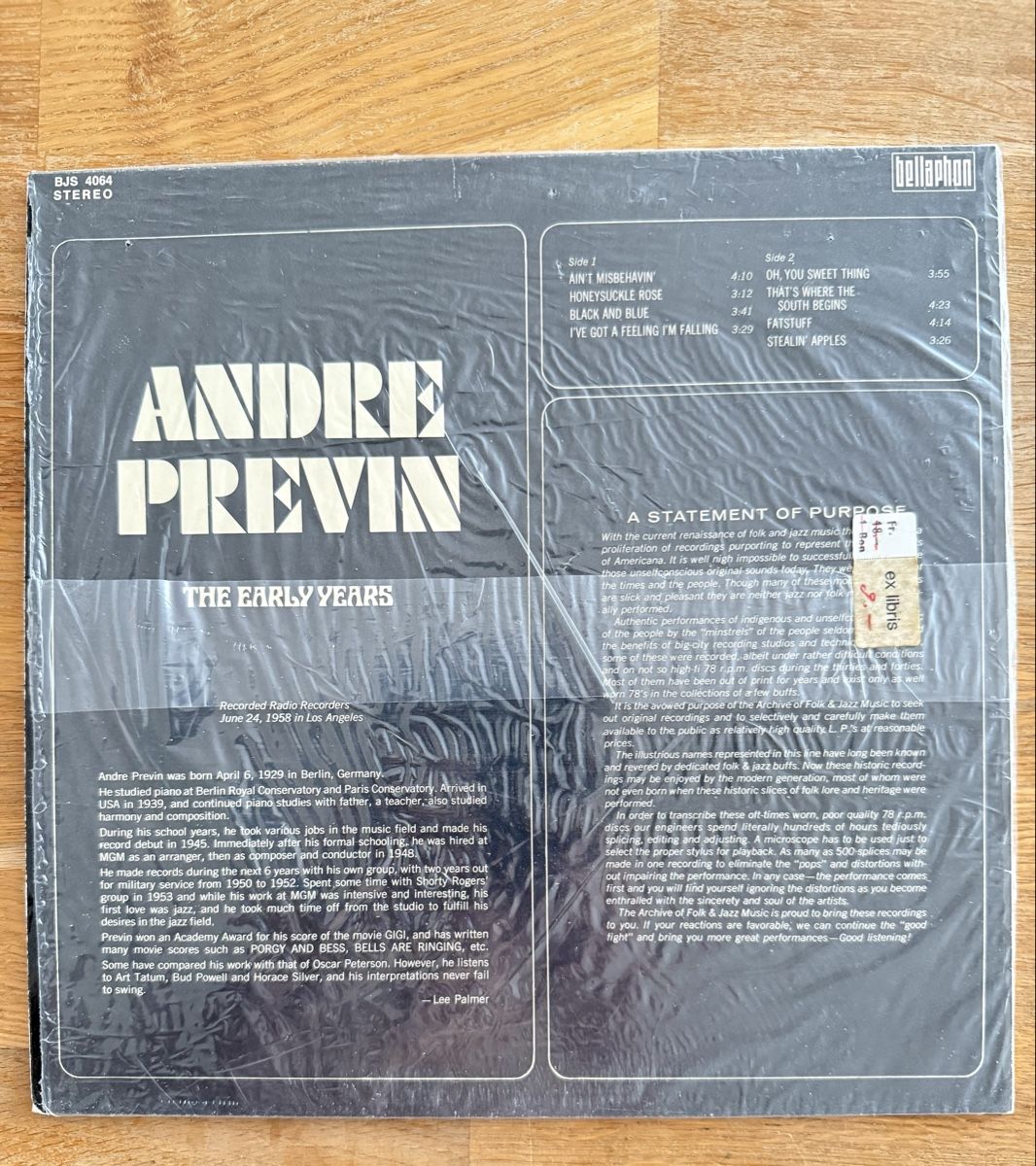 Vinyles: Schallplatte Andre Previn The Early Years  – D'occasion à Goldach par Messerguru 1