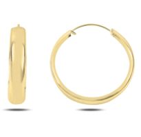 Ohrringe Creole breit 925 Silber gold Klassiker 25x5mm