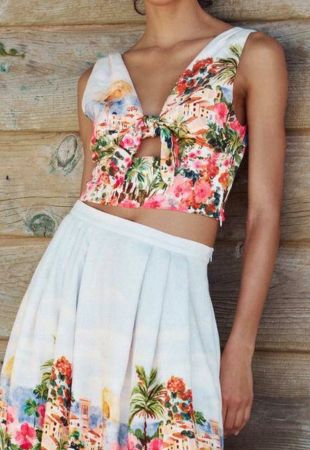 Crop Top mit Print Zara Grösse M Versand + 2.50