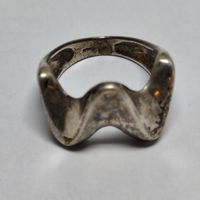 Modernistischer Vintage Silberring  Wellenform #B2