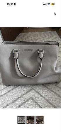 Top Michael Kors Tasche Leder, grau, top Zustand, wie neu