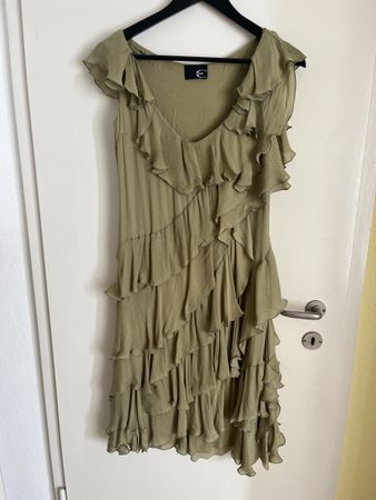 Grünes Seidenkleid Cavalli Grösse S