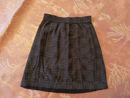 Nulu Jupe Rock Gr 34 Damen schwarz/grau Houndstooth Muster