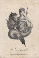 Orig. Kupferstich, Hl. Georg, um 1780