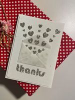 Dankeskarte, Grusskarte, thanks, Herzen, handmade Glitzer