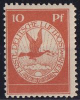 Deutsches Reich 1912: 10 Pf. Flugpost am Rhein *