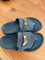 Hermes Sandalen blau Veloursleder Grösse 36 gebraucht