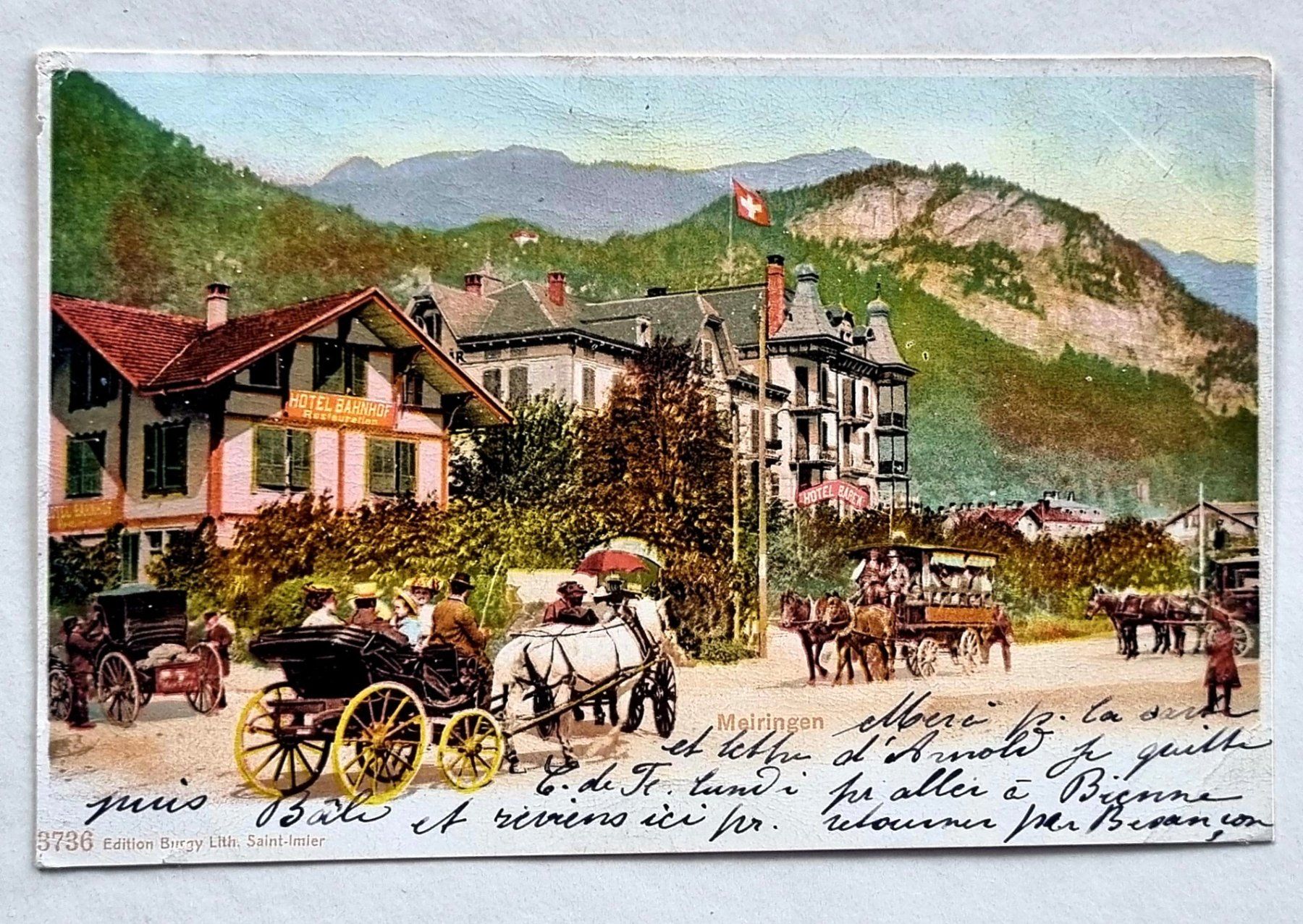 Cartes postales: Meiringen - Hotel Bahnhof - 1905 – D'occasion à Rothrist par RROENK