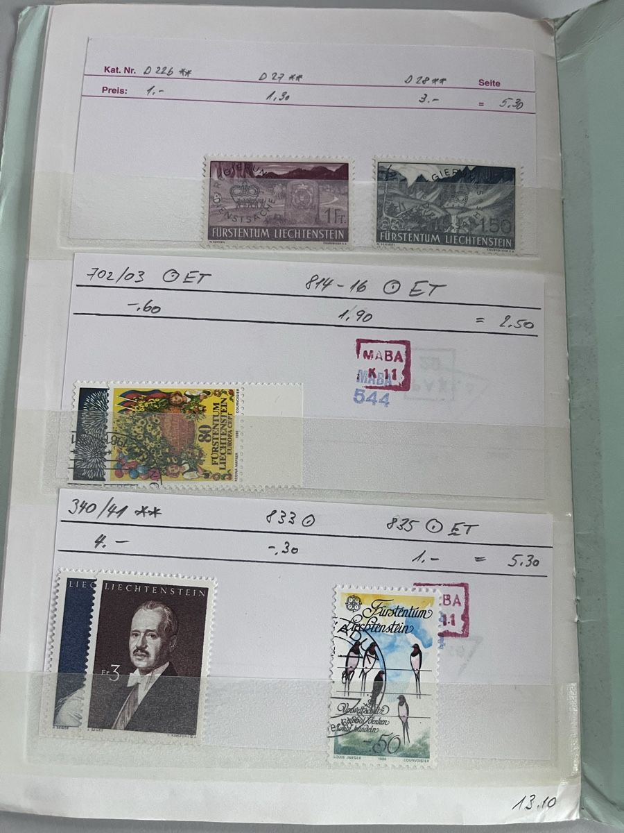 Tutti i francobolli: Briefmarken Auswahlheft Liechtenstein – Usato da Römerswil LU venduto da manuscha_ 8