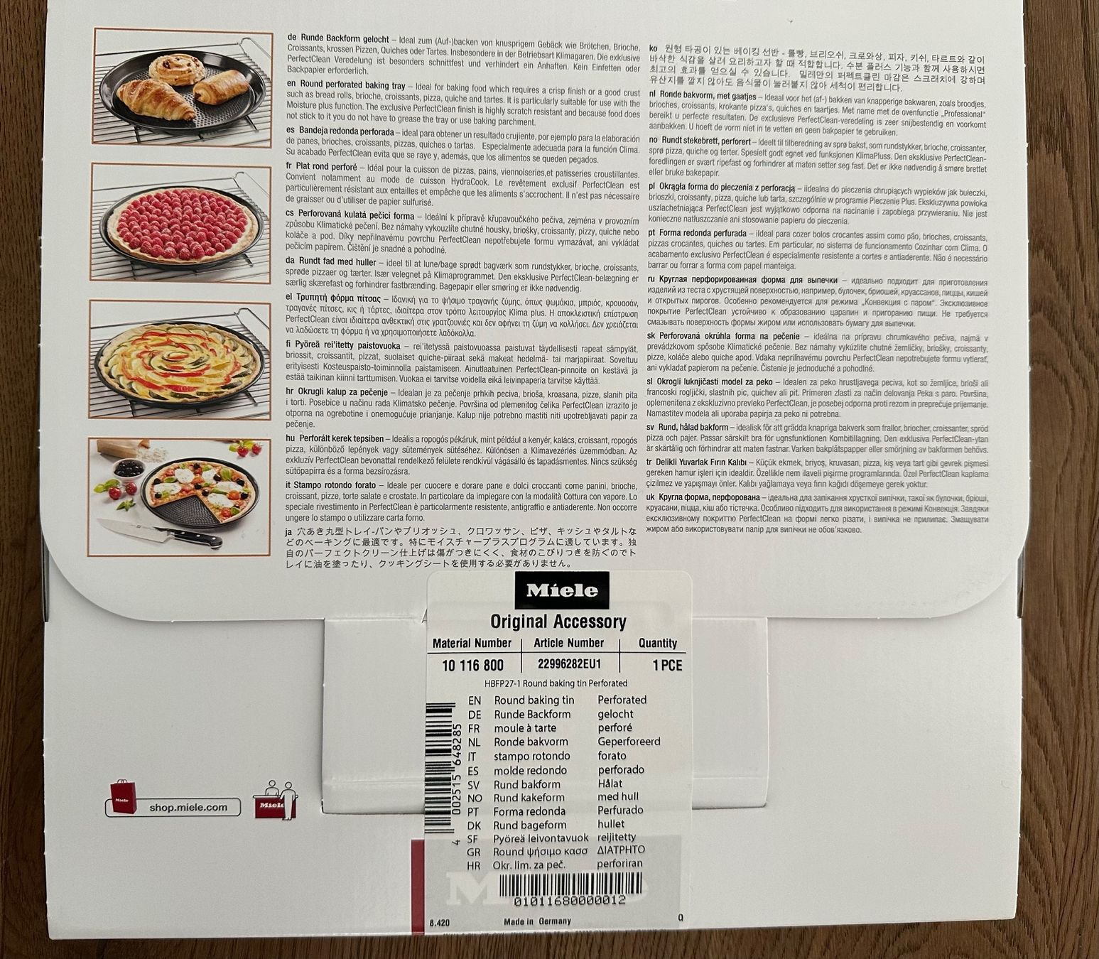 Moules à gâteaux: Miele Backblech Pizza- / Backform Original Neu – Neuf avec emballage d'origine à Flims Dorf par Specials 1