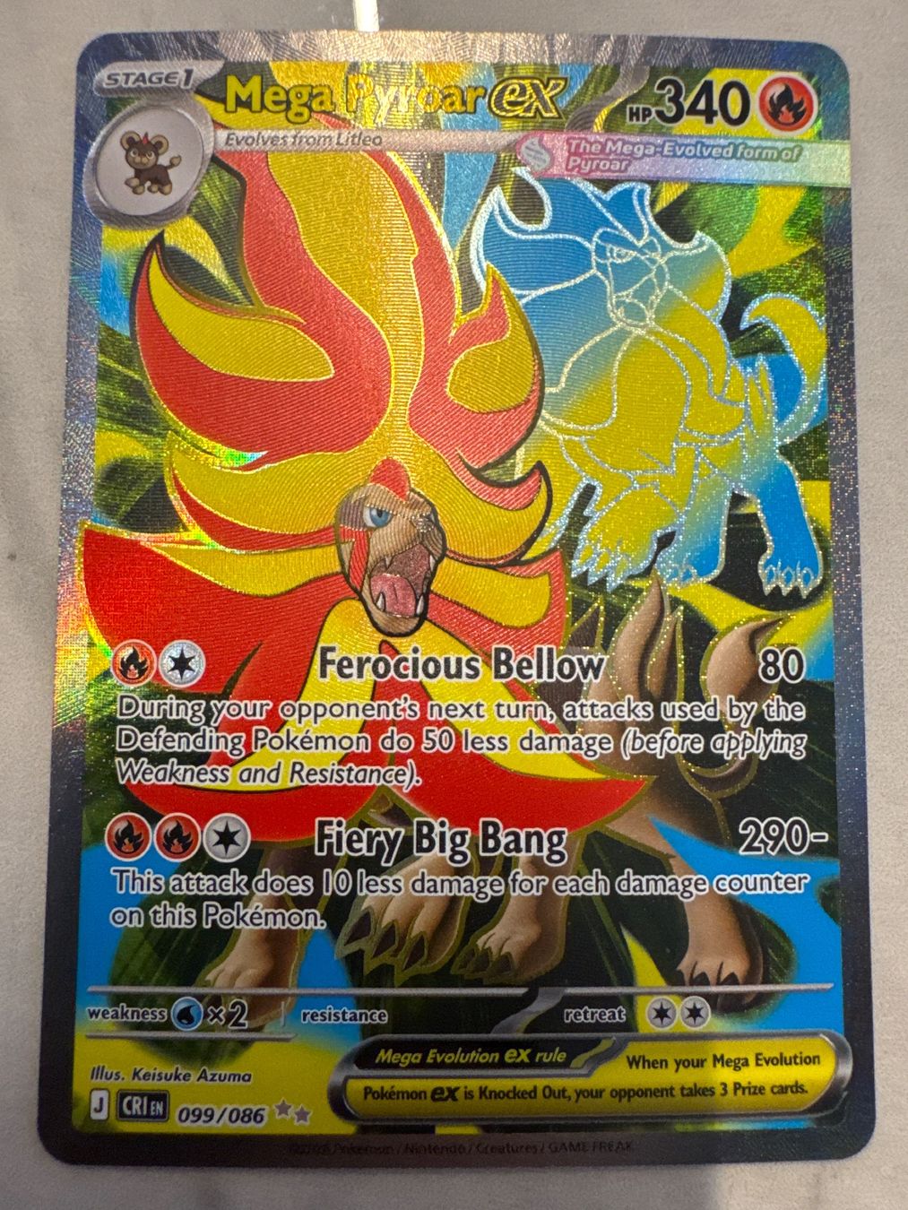 Pokémon Carte collezionabili: Mega Pyroar ex CRI099 EN - Chaos Rising – Nuovo (secondo la descrizione) da Wil SG venduto da Prof.Eich