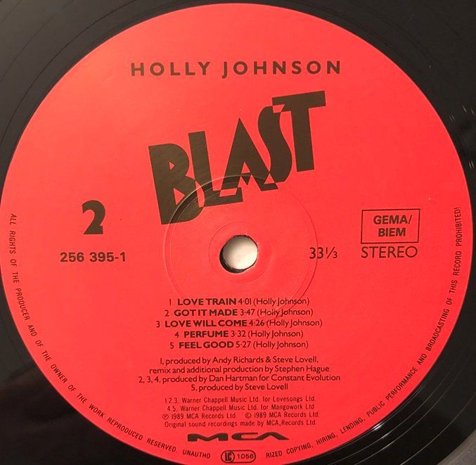 Dischi in vinile: Holly Johnson - Blast (LP) – Usato da Grüningen venduto da azulvinyl 3