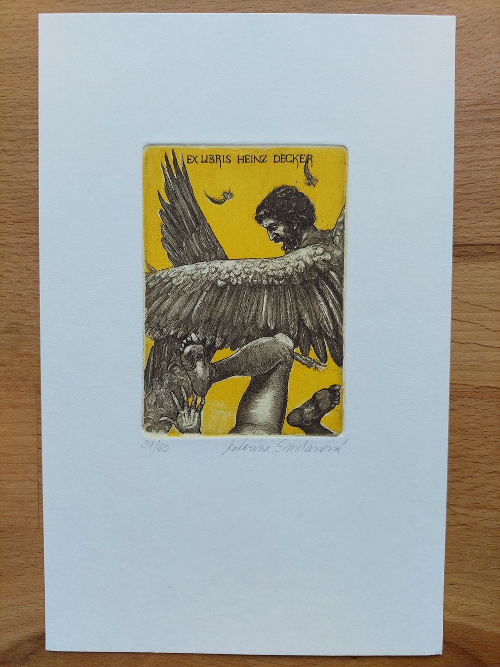 Gemälde: Exlibris Katarina Smetanova - Original Radierung "Ikarus" – Gebraucht aus Obfelden von Exlibris-Art