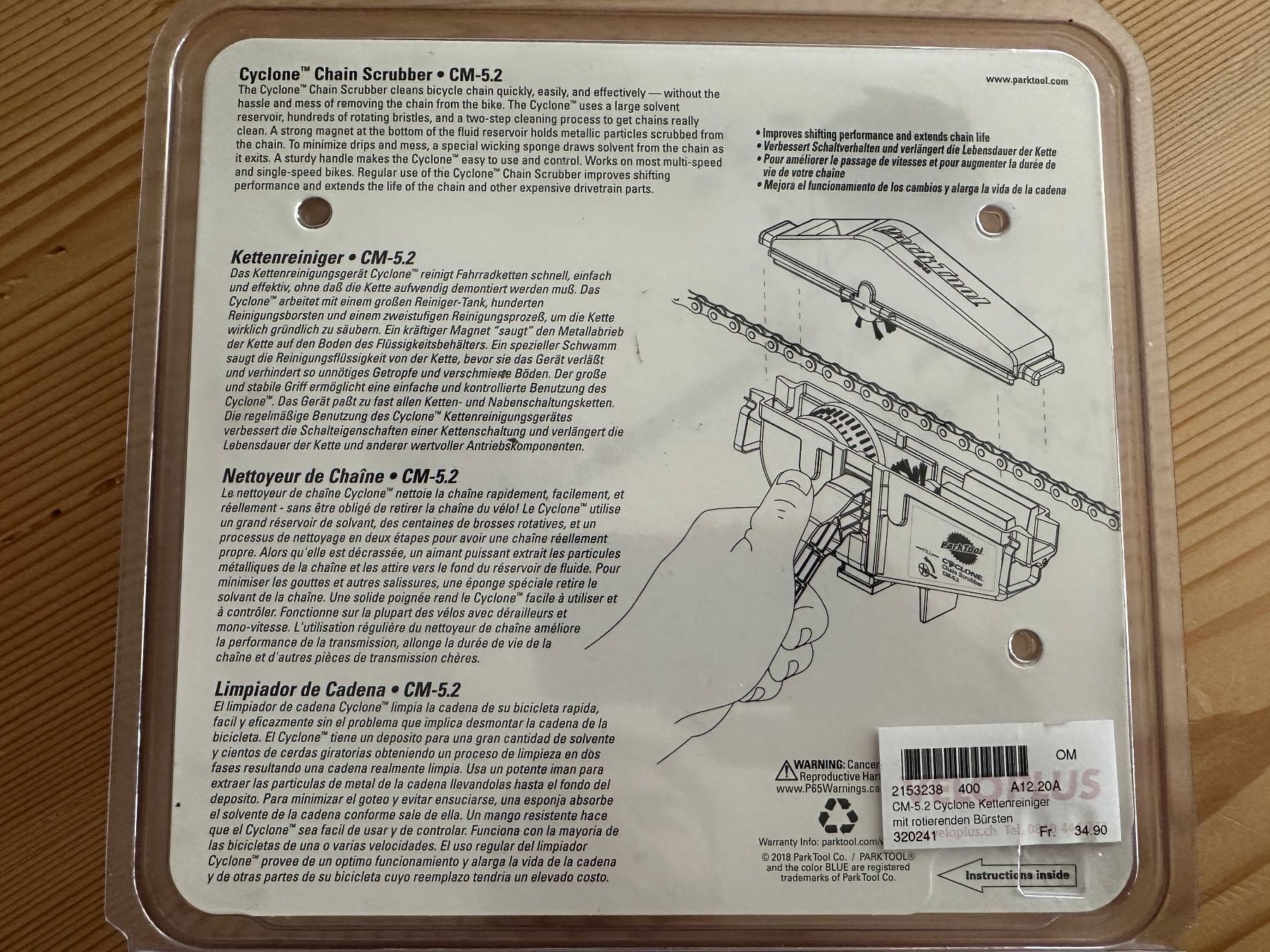 Park Tool Tutti gli attrezzi: ParkTool Cyclone Kettenreiniger CM-5.2 – Nuovo e nell'imballaggio originale da Aarberg venduto da Atarax 1