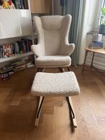 Quax Rocking Chair and Footstool Teddy Boucle Fabric