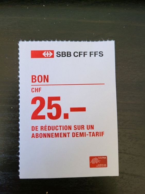 Bon abonnement demi-tarif CFF/ SBB Rabattgutschein Halbtax (Gebraucht ...