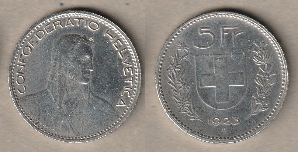 Tutti le monete: Grosser Fünfliber 1923 – Usato da Allschwil venduto da Coinfreak