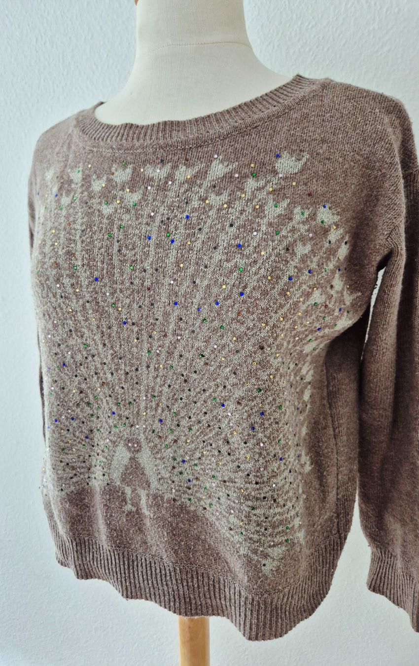 Kookai Maglioni & Felpe: PULLOVER PULLI KOOKAI 0 XS 34 PFAU GLITZER STEINCHEN TOP – Usato da Elsau venduto da the-colorful-side 1