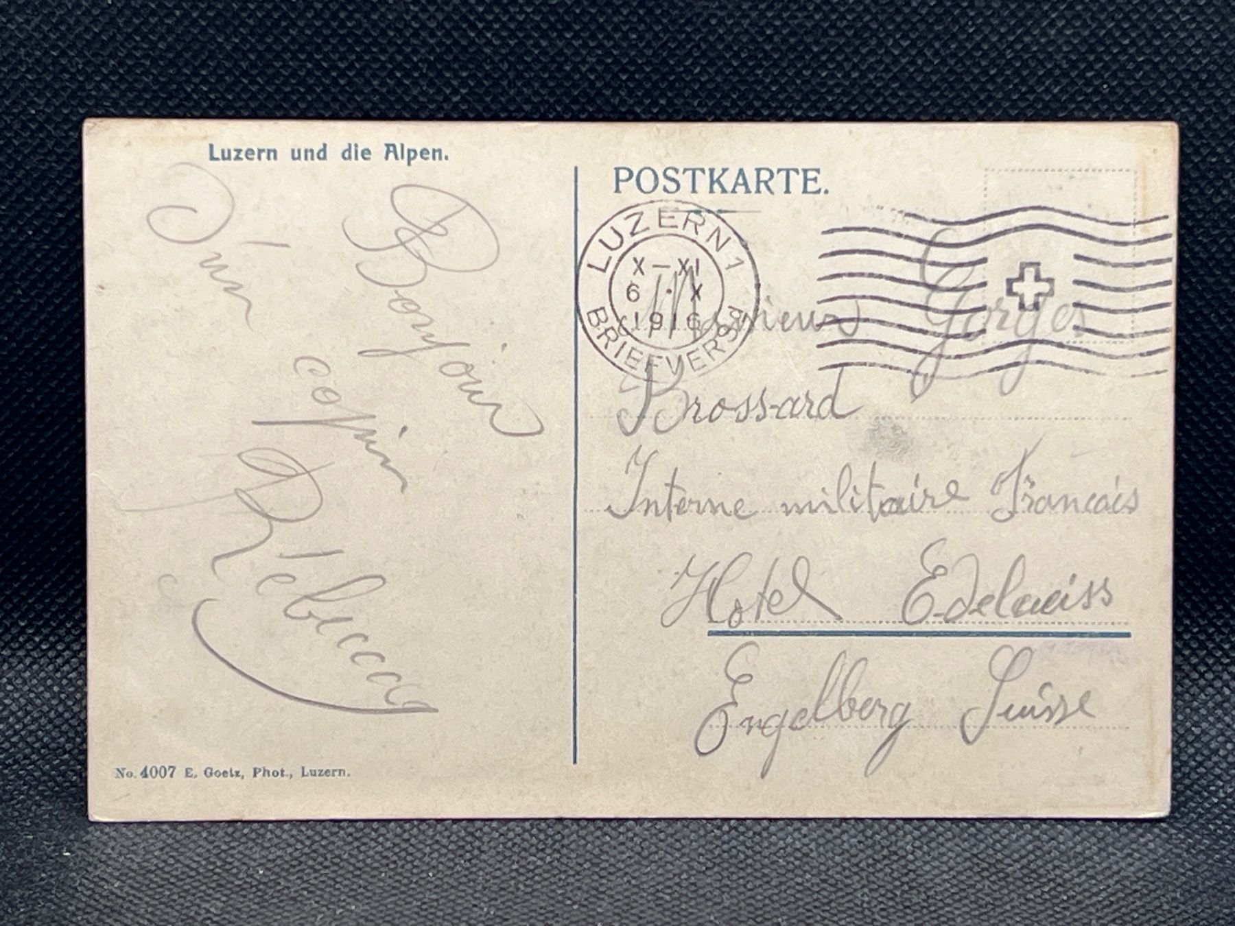 Cartoline postali: Luzern und die Alpen – Usato da Widnau venduto da Brusi9 1