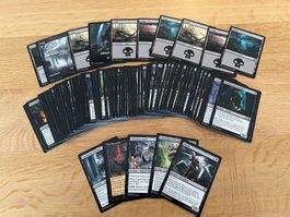 100 zufällige Magic Karten Farbe schwarz + 10 Land Karten