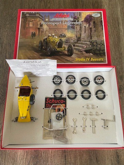 Schuco Modellini d'auto: Schuco Limited Bugatti 35B Studio IV Bausatz – Nuovo e nell'imballaggio originale da Heimberg venduto da sid_dld8