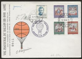 Ballon Schweiz 1966 Pruntrut Le Locle Flugpost Luftpost