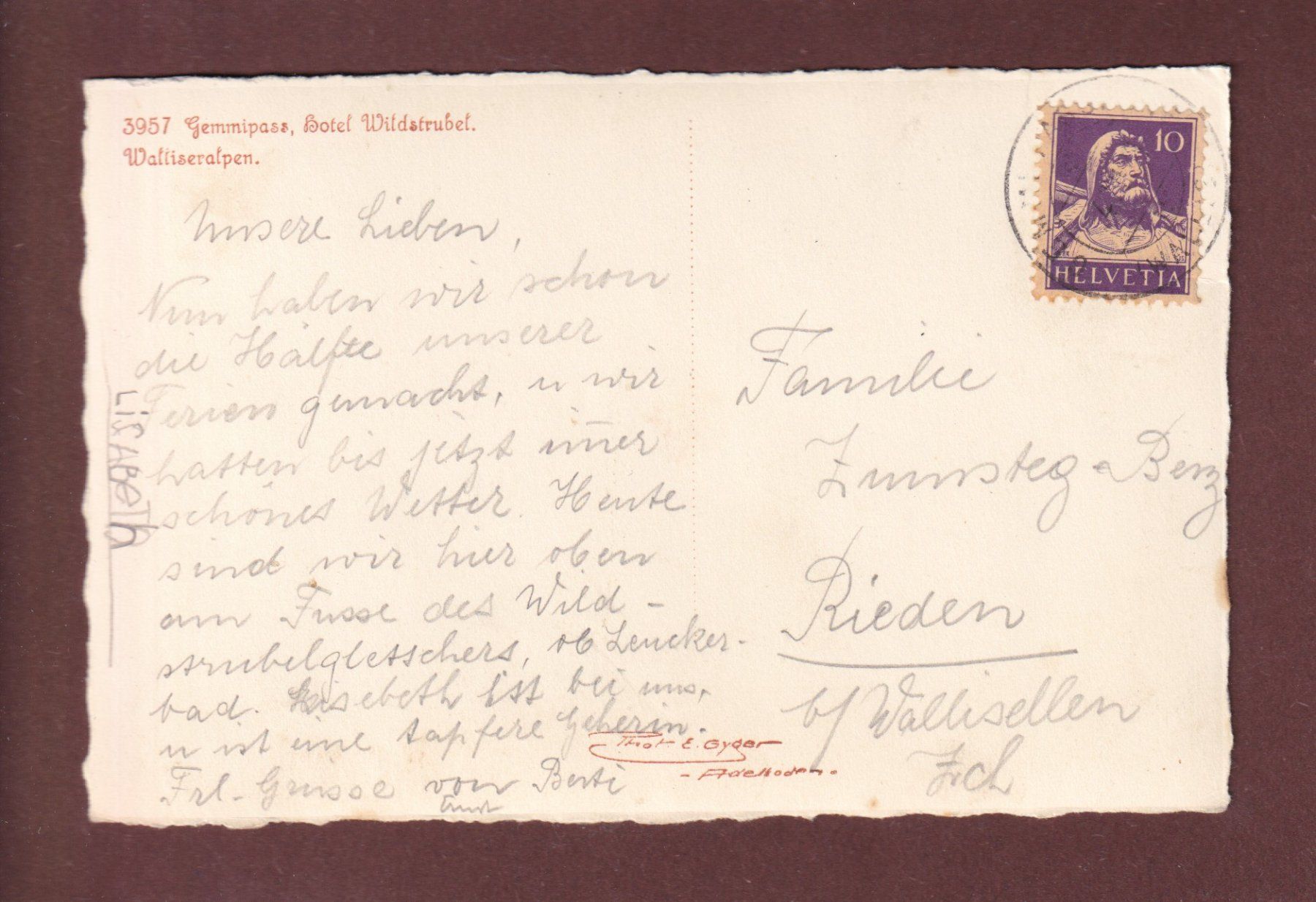 Cartoline postali: GEMMIPASS - Hotel Wildstrubel – Usato da Pully venduto da nicecards-shop 1