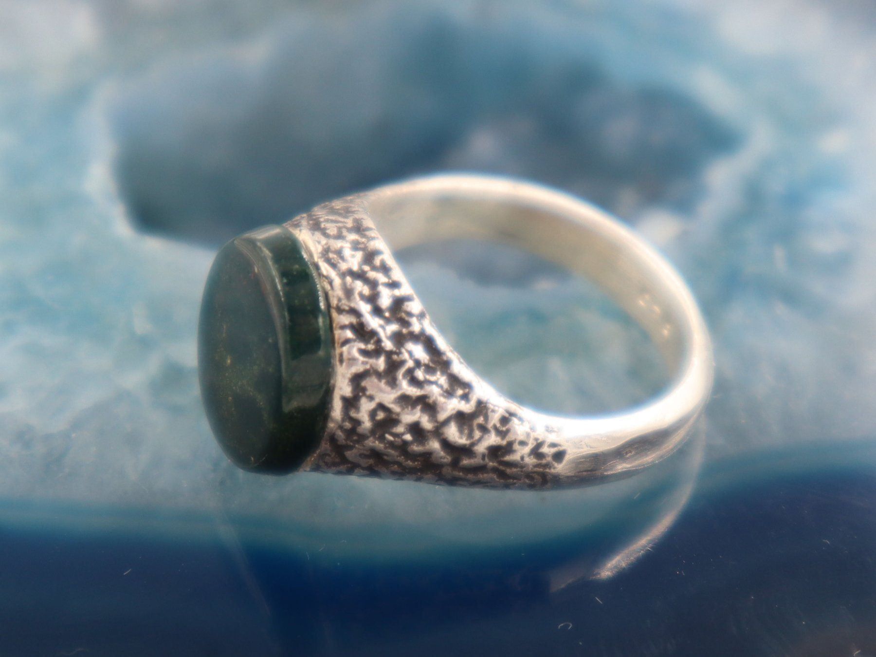 Ringe: Silber Ring Vintage mit Grüner Blutstein Gr 51 VTG – Gebraucht aus Baden von swiss-alps 3