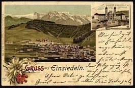 216) Gruss aus Einsiedeln Gel.1901.LITHO