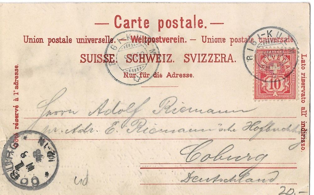 Carte Postale Ancienne - Hôtel Rihi-Kulm (Rigi-Kulm) Suisse - Utilisée Et Affranchie En 1892 - En Couleur