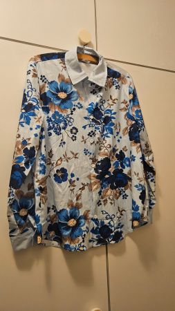 Camicia uomo tg.S poliestere "fiori"